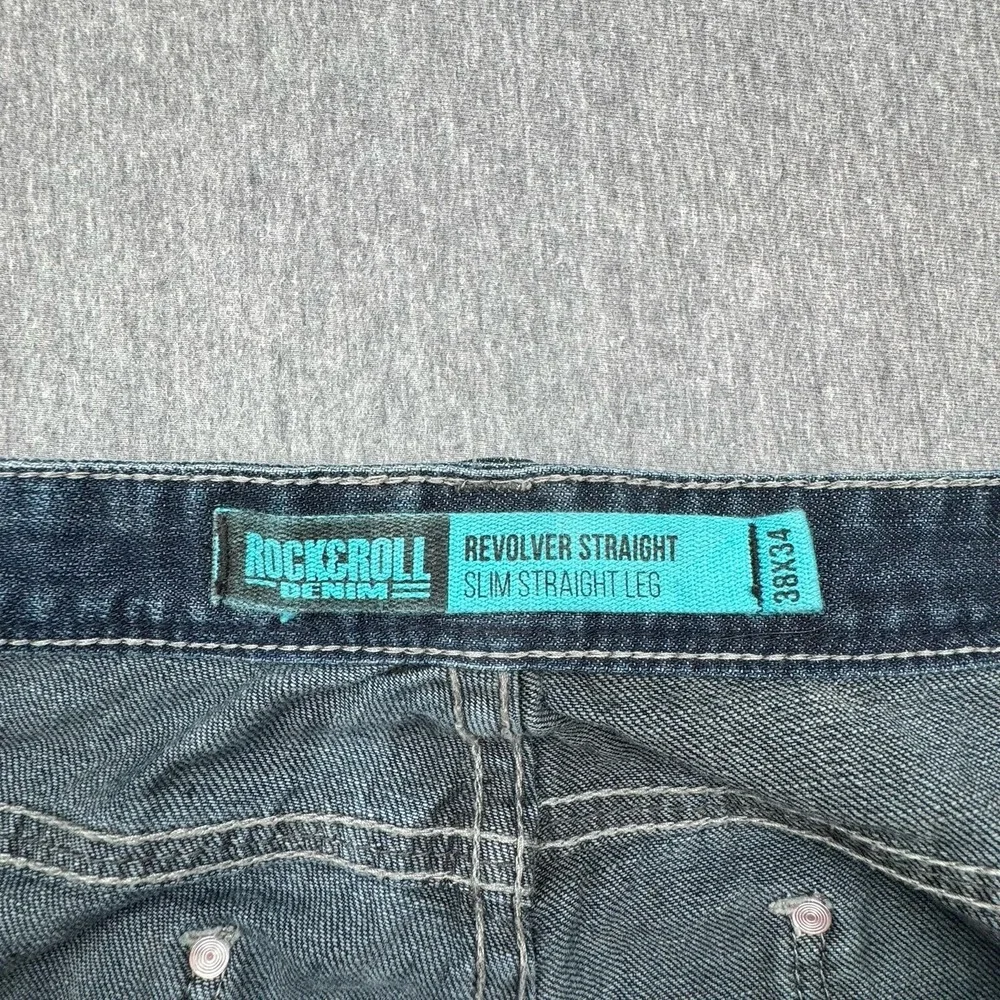 Rock&Roll Denim Jeans Revolver Slim Straight Leg Men's Sz 38x34 Western Cowboy‎